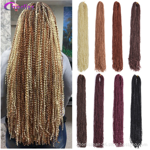 Hot Selling High Quality Colorful  Kinky Curly Crochet Braids Synthetic Hair Extensions Hair Micro Box Braids for Russian Women